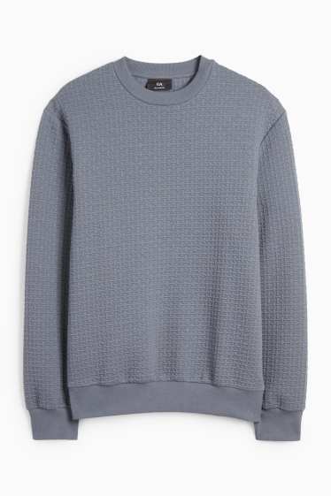 Herren - Sweatshirt - strukturiert - dunkelgrau