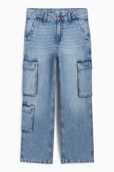 Kinder Buben - Cargo Jeans - helljeansblau
