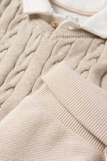 Baby: jongens - Babyoutfit - 3-delig - crème wit