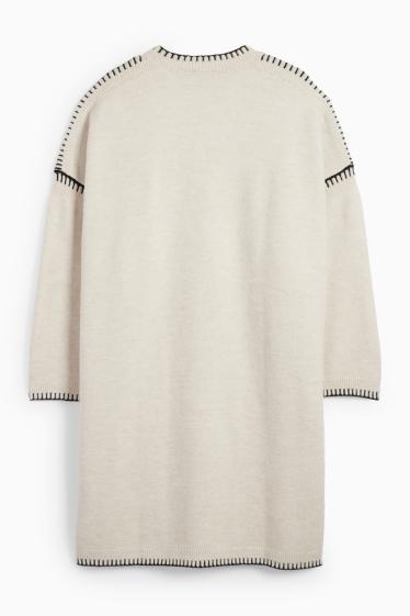 Damen - Strickkleid - Straight Fit - hellbeige