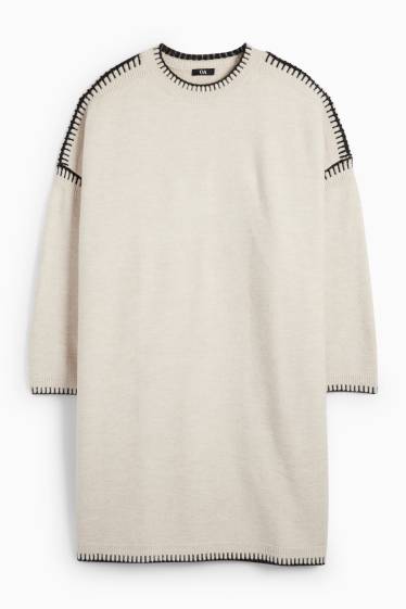 Damen - Strickkleid - Straight Fit - hellbeige