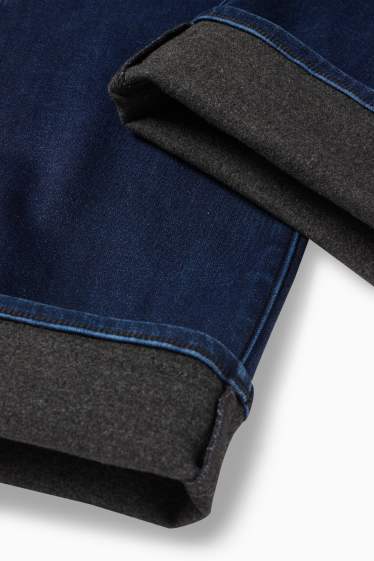 Pánské - Straight jeans - termo džíny - LYCRA® - džíny - tmavomodré
