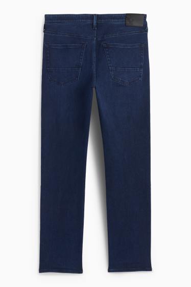 Pánské - Straight jeans - termo džíny - LYCRA® - džíny - tmavomodré