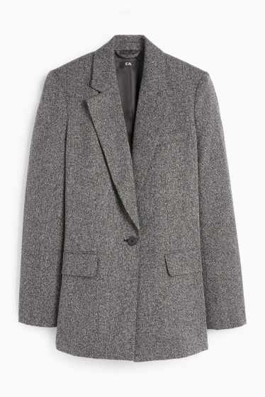 Dona - Blazer llarg - regular fit - gris fosc