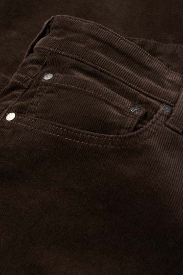 Heren - Corduroy broek - regular fit - donkerbruin