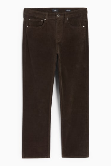 Heren - Corduroy broek - regular fit - donkerbruin