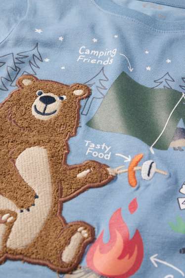 Kinder Jungen - Bär - Langarmshirt - blau
