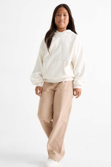 Kinder Mädchen - Stoffhose - beige