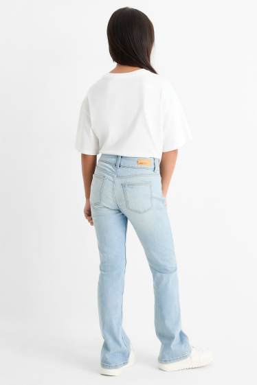 Děti - dívky - Bootcut jeans - LYCRA® - džíny - světle modré