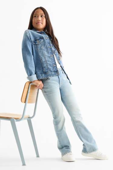 Děti - dívky - Bootcut jeans - LYCRA® - džíny - světle modré