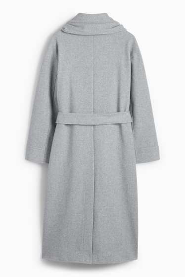 Dona - Conjunt - abric i bufanda - 2 peces - gris clar