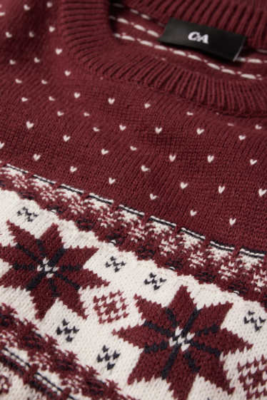 Uomo - Maglione natalizio - renna - blu scuro-melange