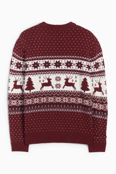 Uomo - Maglione natalizio - renna - blu scuro-melange