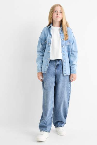 Children Girls - Balloon jeans - denim-light blue
