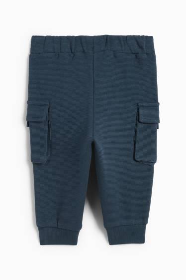 Baby: jongens - Babycargojoggingbroek - geribd - donkerblauw