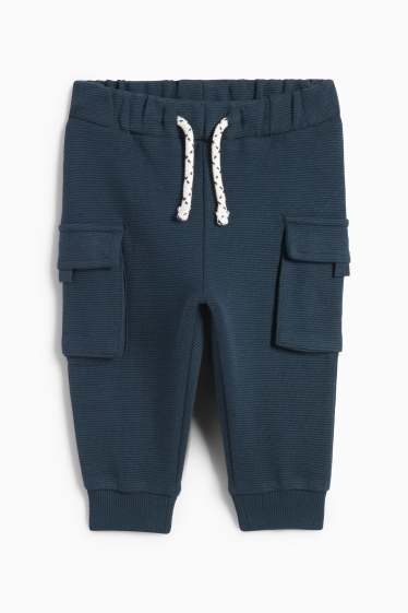 Baby: jongens - Babycargojoggingbroek - geribd - donkerblauw