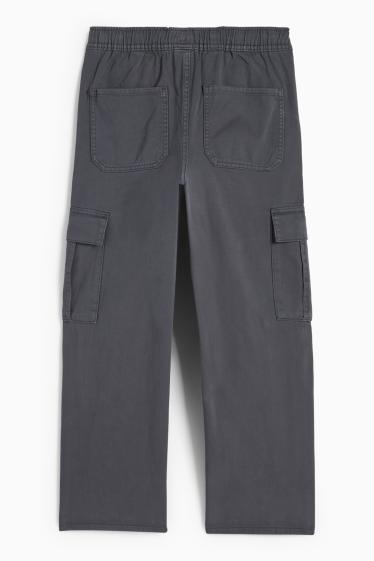 Kinder Buben - Thermo-Cargohose - dunkelgrau