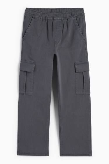 Kinder Buben - Thermo-Cargohose - dunkelgrau