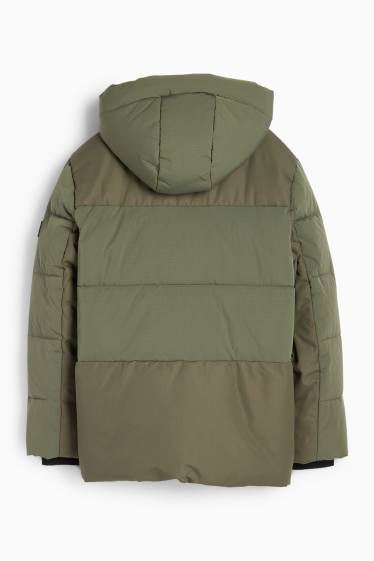 Kinder Jungen - Steppjacke mit Kapuze - grün