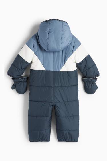 Baby Jungen - Baby-Schneeanzug mit Kapuze - dunkelblau