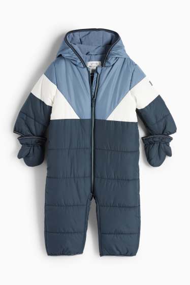 Baby Jungen - Baby-Schneeanzug mit Kapuze - dunkelblau