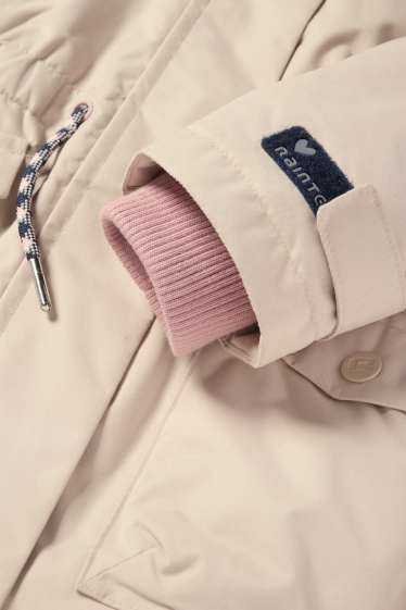 Kinder Mädchen - Regenjacke mit Kapuze - gefüttert - wasserdicht - hellrosa