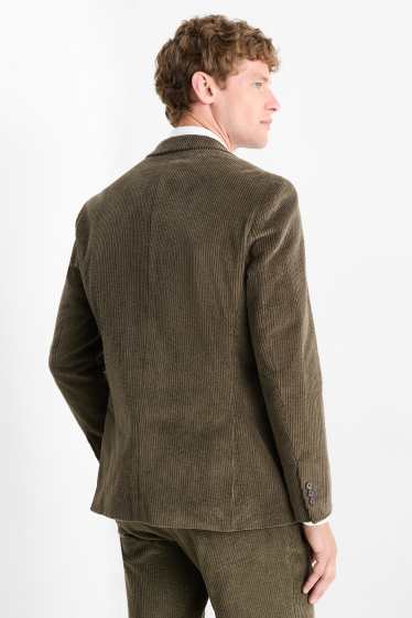 Uomo - Blazer coordinabile in velluto - regular fit - stretch - verde scuro