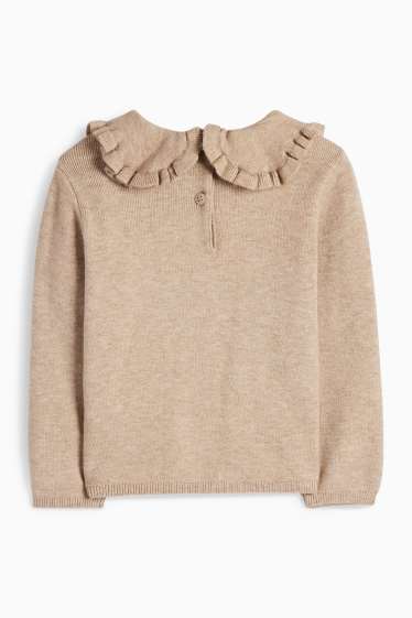 Baby: meisjes - Bloem - babytrui - beige