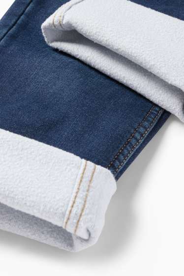 Děti - chlapci - Straight jeans - termo džíny - jog denim - džíny - tmavomodré