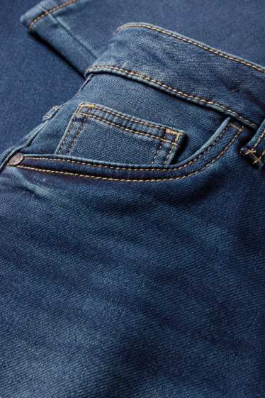 Kinderen: jongens - Straight jeans - thermojeans - jog denim - jeansdonkerblauw