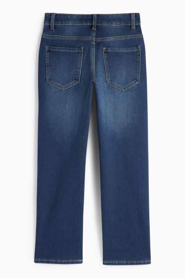Děti - chlapci - Straight jeans - termo džíny - jog denim - džíny - tmavomodré
