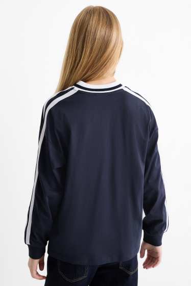 Kinder Mädchen - New York - Langarmshirt - dunkelblau