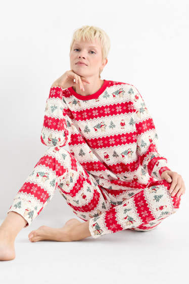 Mujer - Mini Me - pijama navideño para mujer - estampado - blanco / rojo