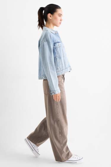 Damen - Balloon Jeans - Low Waist - jeansbraun