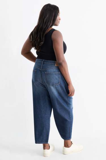 Damen - Barrel Jeans - High Waist - jeansblau