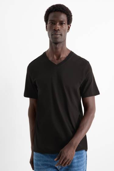 Hommes - Lot de 2 - T-shirt - regular fit - noir
