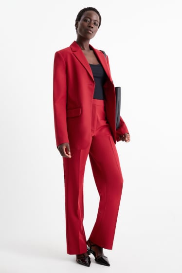 Damen - Business-Hose - Mid Waist - Regular Fit - dunkelrot