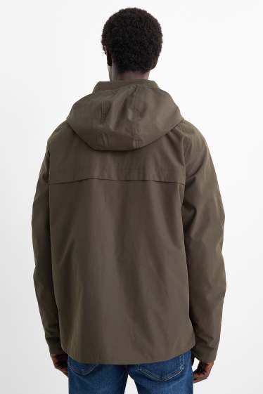 Men - Jacket with hood - lined - waterproof - khaki