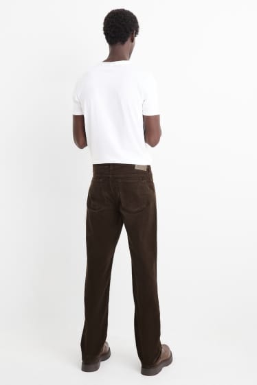 Heren - Corduroy broek - regular fit - donkerbruin