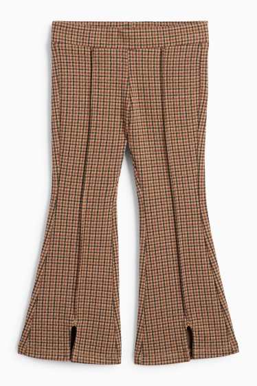 Enfants filles - Flared Leggings - à carreaux - marron