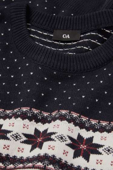 Uomo - Maglione natalizio - renna - blu scuro