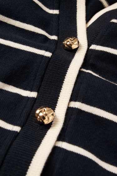 Women - Cardigan - striped - dark blue
