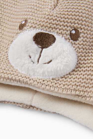 Baby: jongens - Beertje - babymuts - beige