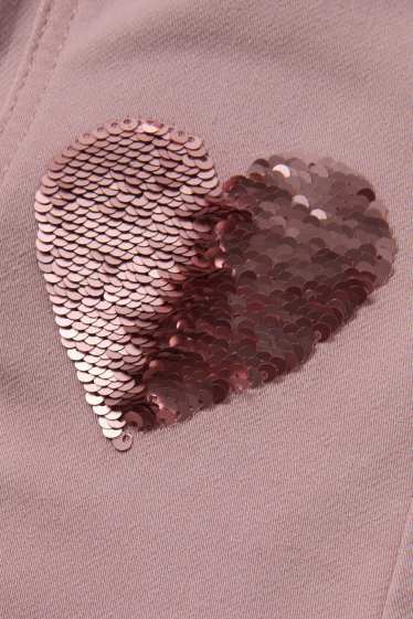 Kinderen: meisjes - Hart - flared jeans - thermojeans - roze