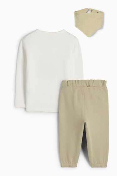 Baby: jongens - Beer en eekhoorn - babyoutfit - 3-delig - lichtgroen