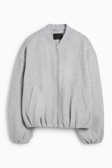 Damen - Bomberjacke - hellgrau