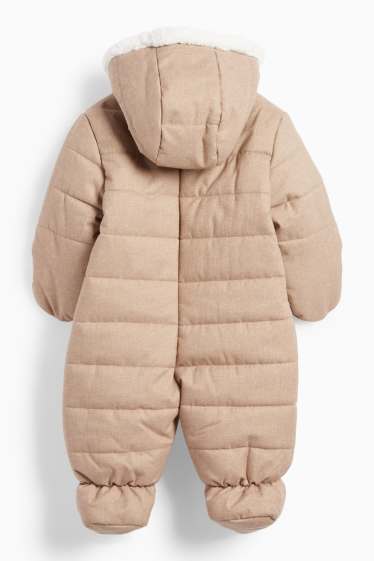 Baby Boys - Squirrel - baby snowsuit with hood - brown