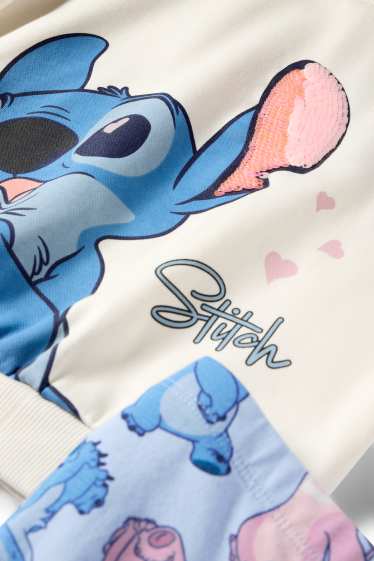 Kinder Mädchen - Lilo & Stitch - Set - Sweatshirt und Flared Leggings - cremeweiss