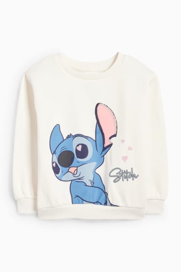 Kinder Mädchen - Lilo & Stitch - Set - Sweatshirt und Flared Leggings - cremeweiss