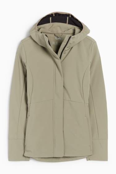 Women - Softshell jacket with hood - water-repellent - 4-Way Stretch - light green